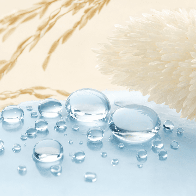 Water droplets representing the humectant base